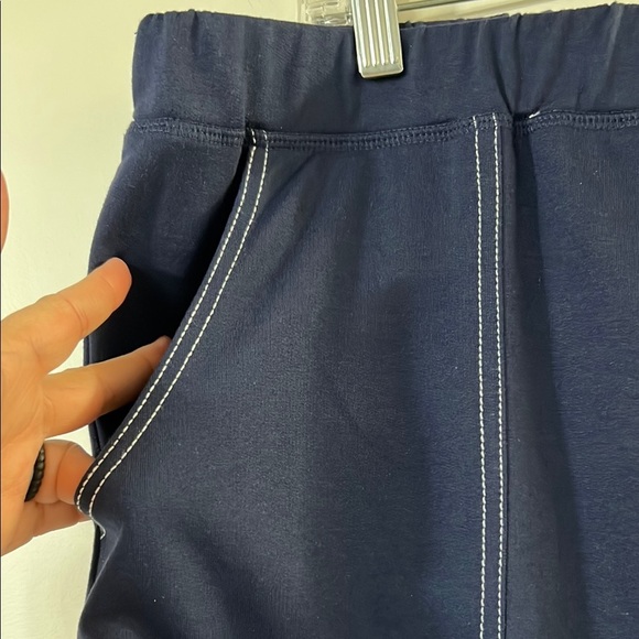 Alfred Dunner Navy Pants with Floral Embroidery - Picture 6 of 9